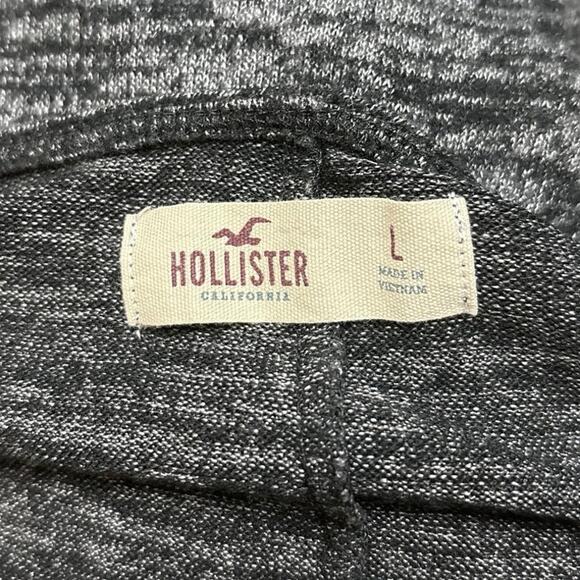 Hollister Dark Gray Jersey Long Sleeve Scoop Neck Fit & Flare Sweater Dress Sz L - Picture 4 of 6
